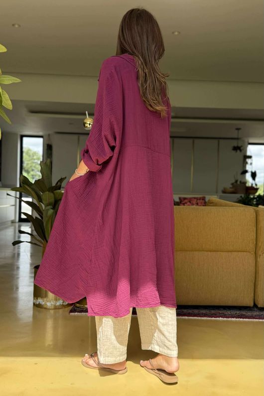 Made in Italy Paulo Pillow Cotton Sailor Dress Beetroot /5 =